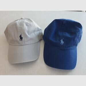 Polo Ralph Lauren Hat Strapback Dad Cap Beige And Blue Lightweight One Size